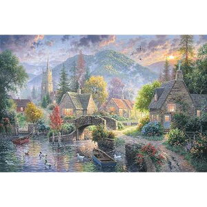 Ledgebay DIY t by Numbers Kit for Adults Unframed Canvas: Beginner to Advanced t by Numbers Kit Kits Include Acrylic t Set Brushes & Tabletop Easel (Mountain Village 16x 20 Unframed)