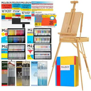 MEEDEN 141PCS Art Supplies with French Easel, All-in-one Painting Set for Artists Beginners