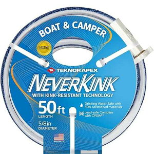 Teknor Apex NeverKink, 8612-50 Boat and Camper, Drinking Water Safe Hose, 5/8-Inch-by-50-Foot