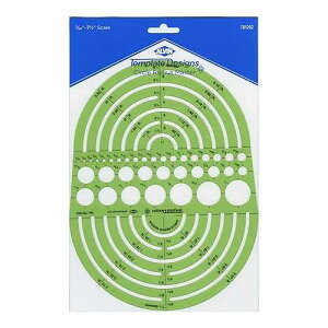 ALVIN Circle Radius Master Template TD1202, Template for Artists, Architects, Design and Drafting, 3/64th to 7.5 scale