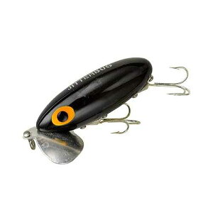 Arbogast Jitterbug Topwater Bass Fishing Lure, Excellent for Night Fishing, Black, 2, 1/4 oz