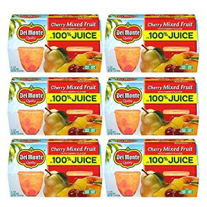 Del Monte Cherry Flavored Mixed Fruit Cup Snacks in 100% Juice, 4 Oz, Pack of 24
