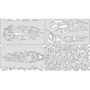 Artool Freehand Airbrush Templates, Nano Series - Skullophenia By Craif Fraser