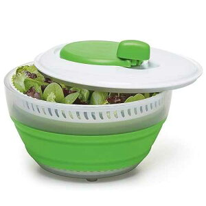 Progressive International Prepworks by Progressive 3 Quart Space Saving Folding Collapsible Drainer, & Colander for Salad Preparation and Food Washing (Green)