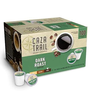 ?? ??? ?? ??, ?? ???, ?? ?? (100? ?) Caza Trail Coffee Pods, Dark Roast, Single Serve (Pack of 100) (Packaging May Vary)