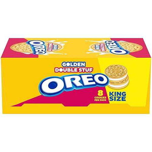 OREO Double Stuf Golden Sandwich Cookies, King Size, 10 Snack Packs (8 Cookies Per Pack)
