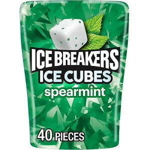 ICE BREAKERS Ice Cubes Spearmint Sugar Free Chewing Gum Bottle, 3.24 oz (40 Pieces)