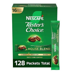 ???? ????? ??? ???? ???? ??, ??? ??? (16?? x 3g) (8? ?) Nescafe NESCAFE Taster's Choice Instant Coffee Packets, Light Medium Roast Coffee, Decaf House Blend, 8 Boxes (128 Packets)