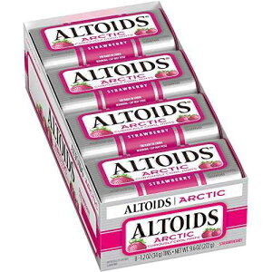 ALTOIDS Arctic Strawberry Breath Mints Valentine's Day Candy for Gift Basket, Hard Candies Bulk, 1.2 oz Tin (Pack of 8)