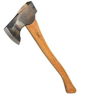 COUNCIL TOOL Wood-Craft Pack Axe - 2 lb Camping Axe, 19 Hickory Handle with Leather Sheath, Made in The USA - WC20PA19C
