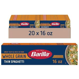 ??? ??? ?? ???? ???, 16?? ?? (20? ??) - ?GMO, 100% ??? ?? ?? ?? - ??? ??? ??? Barilla Whole Grain Thin Spaghetti Pasta, 16 oz. Box (Pack of 20) - Non-GMO, Made With 100