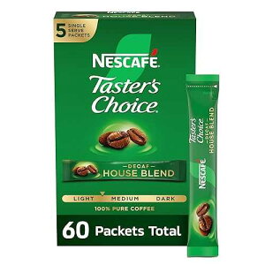 Nescafe Taster's Choice Decaf Instant Coffee, House Blend, 0.52 Ounce (Pack of 60 -12x5 pcs)