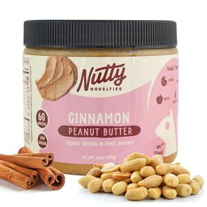 Nutty Novelties Cinnamon Peanut Butter - High Protein, Low Sugar Healthy Peanut Butter - All-Natural Peanuts Free of Cholesterol, Preservatives & Salt - 15 Ounces