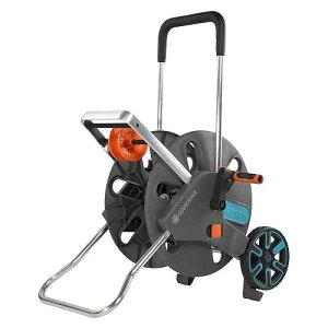 GARDENA (18520) CleverRoll (1/2 Large) Frost-Proof Hose Cart with Hose Guide, Comfortably fits 250' - 1/2 Hose, for Convenient Hose Storage and Watering, Hose Not Included