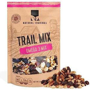 Natural Cravings Trail Mix Snack Dried Fruit Mix & Nuts Mix with Chocolate Chips, Peanuts, Cranberries, Raisins, Walnuts, Tropical Fruits (large, omega 3)