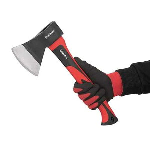 INTERTOOL 15�h Camping Hatchet Axe ? Compact Wood Splitting Tool with Fiberglass Shock-Resistant Handle, Small Axe for Chopping Firewood, Kindling, and Survival Gear ? HT-0262