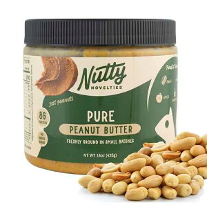 Nutty Novelties Pure Peanuts Peanut Butter - High Protein, Low Sugar Healthy Peanut Butter - Vegan & All-Natural Peanuts Free of Cholesterol & Preservatives - 15 Ounces
