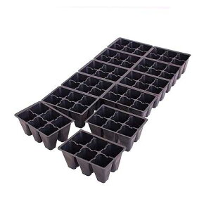Handy Pantry Black Plastic Garden Tray Inserts ? 10 Sheets, 72 Planting Pot Cells Each ? 2x3 Nested x12 Configuration ? Ideal for Nursery, Greenhouse, Seed Starting, and Vegetable Gardening