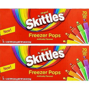 Fruidles Skittles Fun Pops, Original Freezer Pops, Taste The Rainbow, 1.5oz Popsicle