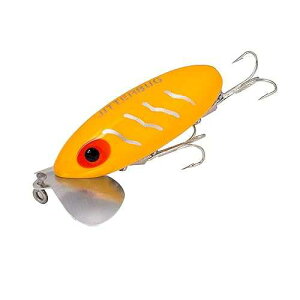 Arbogast Jitterbug Topwater Bass Fishing Lure, Excellent for Night Fishing, Yellow, 2 1/2 3/8 oz
