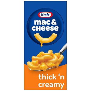 Kraft Mac & Cheese Kraft Mac and Cheese, 1 Box, for Easy Dinner or Dinner Sides, Thick 'n Creamy, No Artificial Flavors, Preservatives or Dyes, 7.25 oz