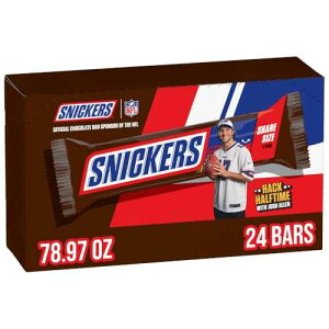 SNICKERS �t���T�C�Y �o���N�~���N�`���R���[�g�L�����f�B�[�o�[�A1.86�I���X�o�[�A48�J���b�g�{�b�N�X Snickers Milk Chocolate Candy Bars - Individually Wrapped Share Size Chocolate Bar, 3.29 oz, Pack of 24 Bulk Box
