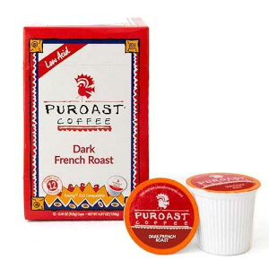 Puroast Coffee Puroast Low Acid Coffee | French Roast Single Serve Pods | Dark Roast | High Antioxidants & High pH |No Bitter Aftertaste | Reduced Heartburn & GERD Friendly | 12 Count - Compatible with Keurig