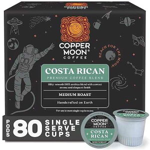 Copper Moon Single Serve Coffee Pods For Keurig K-Cup Brewers, Medium Roast, Costa Rican Blend, 80 Count
