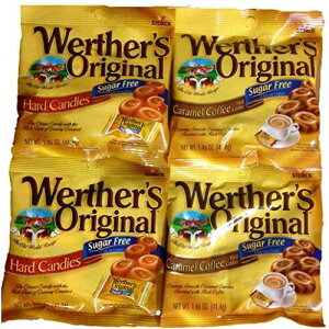 WERTHERS Werther's Original Sugar-Free Candies Bundle - 4 Items: Hard Candies and Caramel Coffee Hard Candies