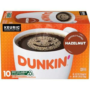 �_���L�� �w�[�[���i�b�c �t���[�o�[ �R�[�q�[�A�L���[���O K �J�b�v �|�b�h 10 �� Dunkin' Hazelnut Flavored Coffee, 10 Keurig K-Cup Pods