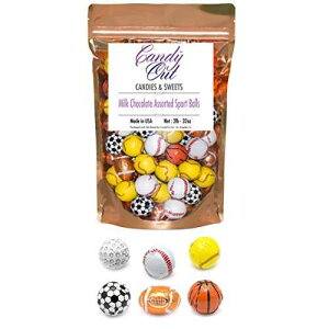 Candyout �`���R���[�g �A�\�[�g �X�|�[�c �{�[�� 2 �|���h - �z�C���ŕ�܂ꂽ�`���R���[�g �L�����f�B�A�����ܓ��� HOSOLO Candyout Chocolate Assorted Sport Balls 2 Pounds - Foil Wrapped Chocolate Candy in Sealed Bag