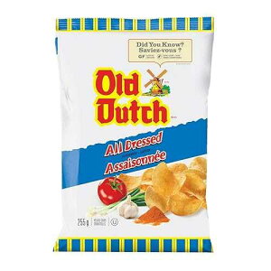 �I�[���h �_�b�` �I�[�� �h���X�h �|�e�g�`�b�v�X {�J�i�_����A���B} - ��� 255 �O���� Old Dutch Foods Old Dutch All Dressed Potato Chips {Imported from Canada.} - Large Bag 255 grams