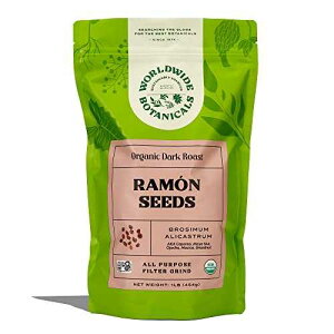 Worldwide Botanicals Organic Ramon Seeds, 1lb ? Dark Roast - AKA Capomo, Ojoche, Maya Nut, Bread Nut, Mojo, Masica - Ground Coffee Alternative, Gluten-Free, Kosher, Brew Like Coffee