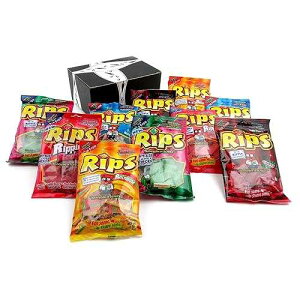 RIPS Licorice 5-Flavor Variety: Two 4 oz Bags Each of Strawberry/Green Apple, Rippin' Red, Watermelon, Rainbow, and Cherry in a BlackTie Box (10 Items Total) Black Tie Mercantile RIPS Licorice 5-Flavor Variety: Two