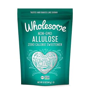 Wholesome Sweeteners 12-Ounce Allulose Sweetener, Zero Calorie Sugar Substitute, Keto Friendly, Non GMO, Non-Erythritol, Gluten Free & Vegan Sweetener, 1 Pack