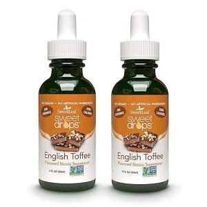 SweetLeaf Sweet Drops - Flavored Stevia Liquid Sweetener, Organic Stevia Extract, Zero Calories, Gluten Free, Keto Friendly, Non GMO, Natural Flavor - English Toffee, 2 Fl Oz (Pack of 2)