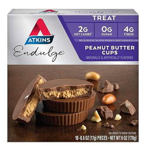 �A�g�L���X�̃s�[�i�b�c�o�^�[�J�b�v�B�`���R�ƃs�[�i�b�c�o�^�[���g�������b�`�ŃN���[�~�[�Ȃ���B(1��10�t��) Atkins Endulge, Peanut Butter Cups, 10 Count (Pack of 1)