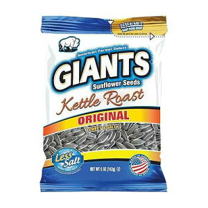 GIANTS SUNFLOWER SEEDS GIANTS Kettle Roast Sweet & Salty Sunflower Seeds - Sunflower Seeds Bulk, Sunflower Seed Snack, Roasted & Lightly Salted Sunflower Seeds to Eat with 8g Protein Per Serving - 5 oz Bag (Pack