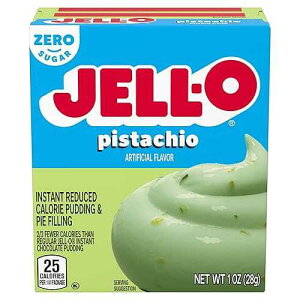 Jell-O Instant Pudding & Pie Filling Mix, Pistachio Flavored, Sugar Free, Fat Free, Reduced Calorie Dessert Mix for Pies & No-Bake Recipes, 1 oz (Pack of 6)