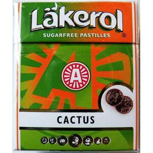 Lakerol �Ñ� �����g���[�` (4 �p�b�N/��) �X�E�F�[�f���Y�Ñ� (�T�{�e��) �A�� Lakerol Licorice Sugar Free Pastilles (4 Pack/Boxes) Imported Swedish Licorice (Cactus)