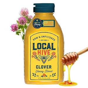 Local Hive Clover Raw & Unfiltered 16 oz / 100% Pure U.S. Honey / Natural Sweetener Sourced from American Bees & Beekeepers / Premium Clover Flavor / Ideal for Tea, Baking & Cooking Local Hive Honey Local Hive Cl