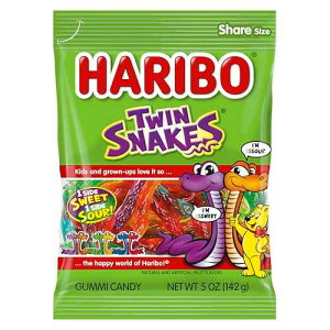 �n���{�[ �c�C�� �X�l�[�N �O�~ �o�b�O�A5 �I���X Haribo Twin Snakes Gummies Bag, 5 oz