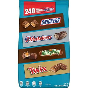 Mars SNICKERS, TWIX, 3 MUSKETEERS & MILKY WAY Individually Wrapped Variety Pack Minis Chocolate Candy Bars Bulk Assortment, 67.2 oz Bag