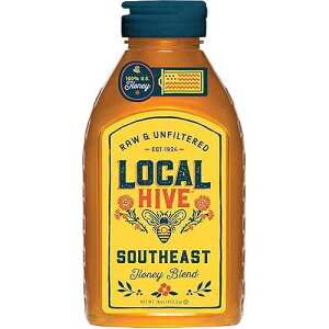 Local Hive Southeast Raw Unfiltered Honey 16 oz, 100% Pure US Honey, Sourced from American Bees and Beekeepers - Natural Sweetener, Ideal for Tea, Baking, and Cooking Local Hive Honey Local Hive Southeast Raw Unfilt