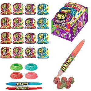 Juicy Drop Easter Sour Candy Gummies, 16Ct Sweet Chewy Candy w/Sour Gel in Assorted Fruity Flavors, Full Size, Fun Variety Pack For Easter Basket Stuffers, Egg Fillers, Gifts for Kids Parties