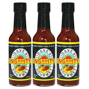 WEWSTOUN Dave's Gourmet Insanity Hot Sauce, The Original Hottest Sauce in the World, 5 Ounce (Pack of 3)
