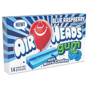 Airheads �u���[ ���Y�x���[ �V���K�[�t���[ �K�� �X�e�B�b�N�A1 �p�b�N������ 14 �� -- 1 �P�[�X������ 144 �B Airheads Candy Sugar-Free Chewing Gum with Xylitol, Blue Raspberry, 14 Sticks (Pack of 12)