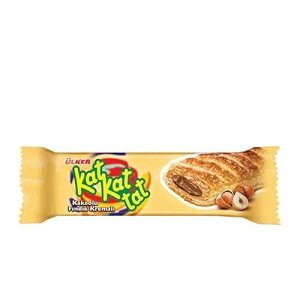 Ulker Kat Kat Tat �w�[�[���i�b�c�����̃R�R�A�N���[���t�B�����O����p�C���n 28 �O���� (24 �p�b�N) WAHALAA Ulker Kat Kat Tat Puff Pastry With Hazelnut Flavoured Cocoa Cream Filling 28 Gr (24 Pack )