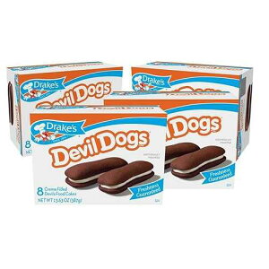 Drake's Devil Dogs�A1.7�I���X�̃X�i�b�N�P�[�L�A4�� Drake's Devil Dogs, 1.7 oz Snack Cakes, 4 Boxes