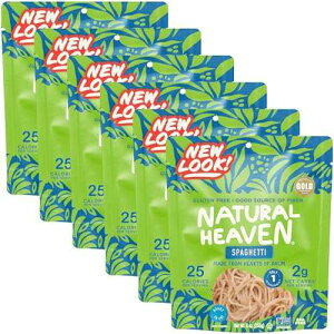 Natural Heaven Spaghetti Noodles, Hearts of Palm, 6-Pack ? Naturally Rich in Potassium, Low-Calorie Veggie Pasta, Keto & Gluten-Free Food, Vegan, 9 Oz Ea